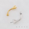 WHITE OPAL STONE SET WITHIN A CLAW OR TALON 316L SURGICAL STEEL CURVED BARBELL/EYEBROW